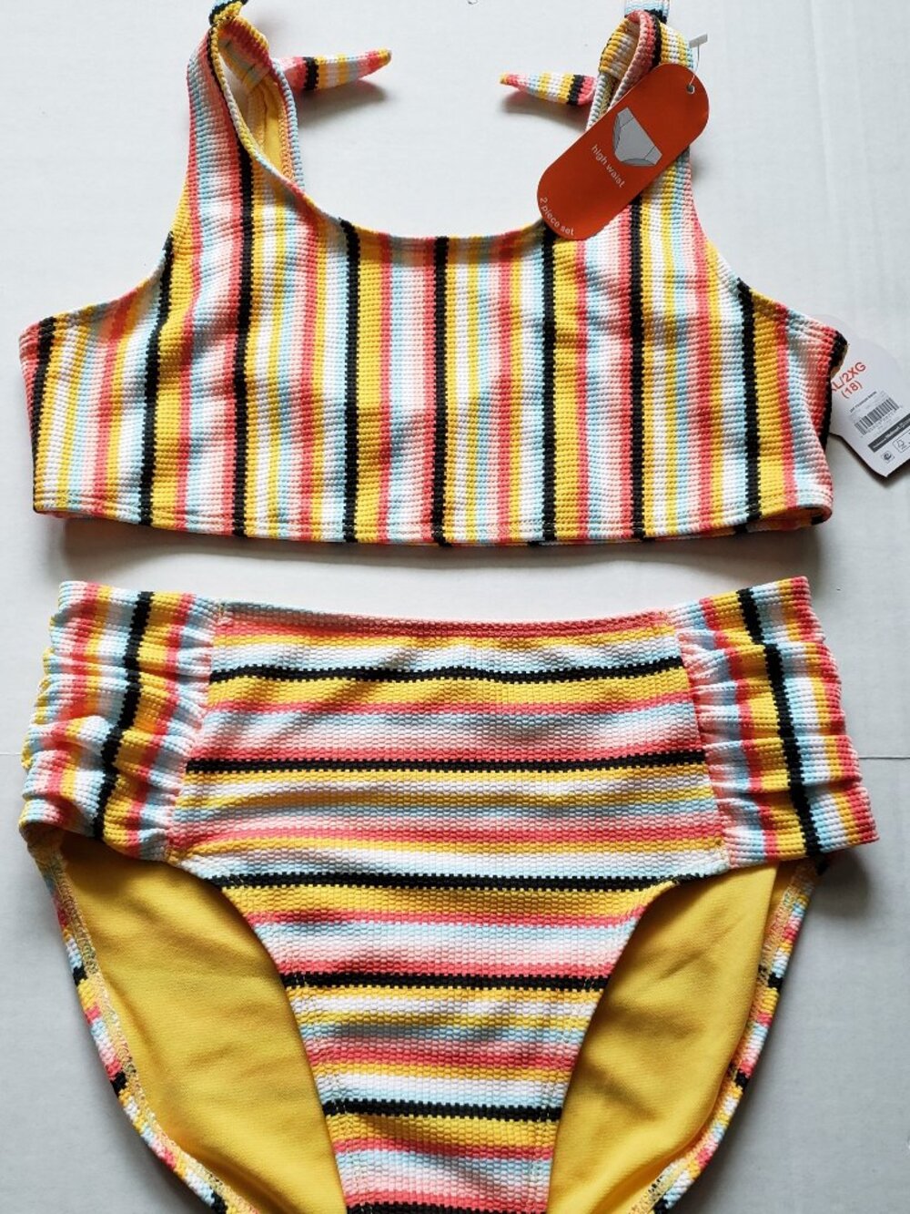 NWT Wonder Nation Girls Striped 2 Piece Swimsuit